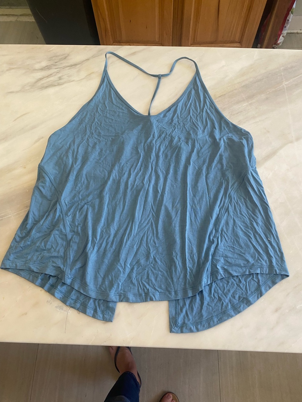 lululemon Light Blue Womens Racerback Tank Top flowy open sz L
